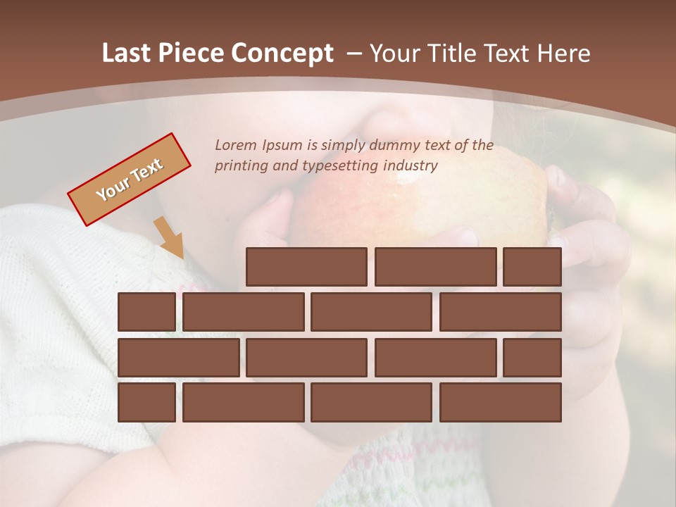 A Little Girl Holding An Apple In Her Hands PowerPoint Template