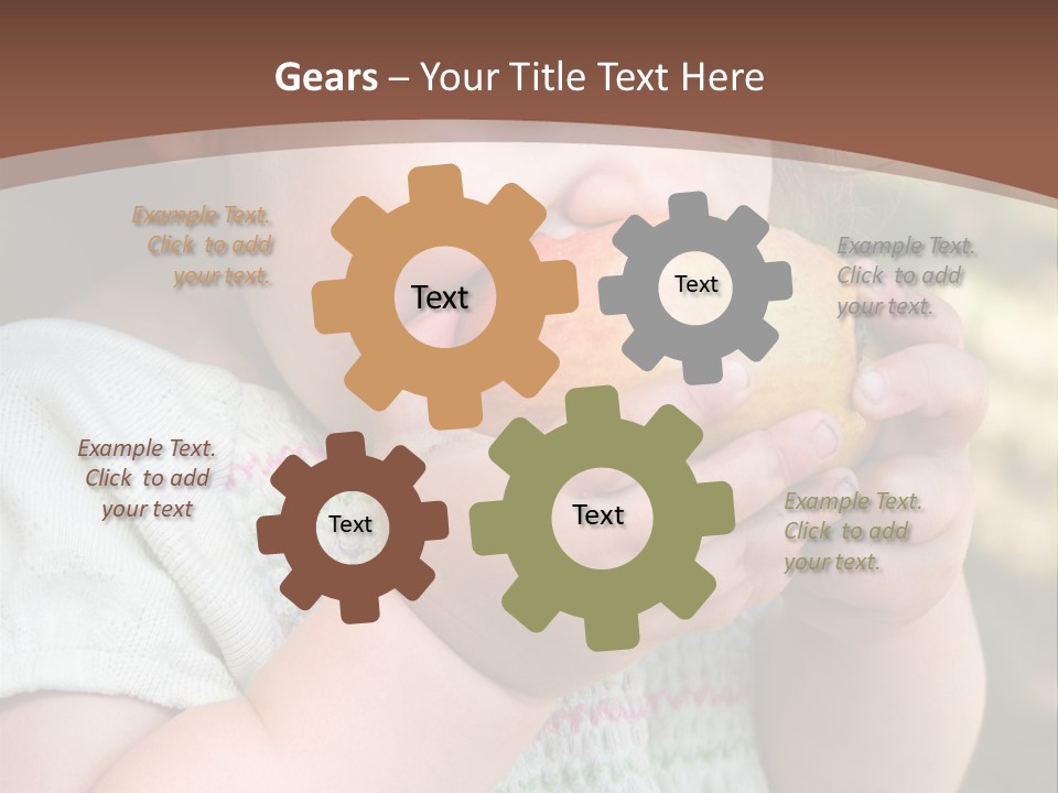 A Little Girl Holding An Apple In Her Hands PowerPoint Template