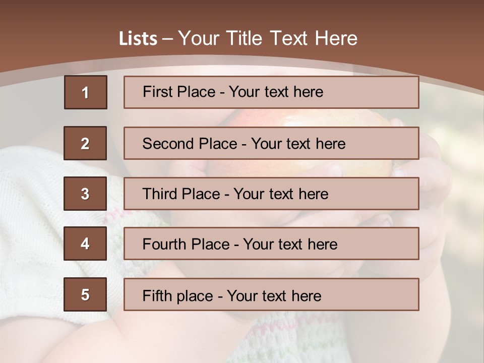 A Little Girl Holding An Apple In Her Hands PowerPoint Template