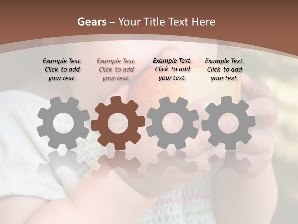 A Little Girl Holding An Apple In Her Hands PowerPoint Template