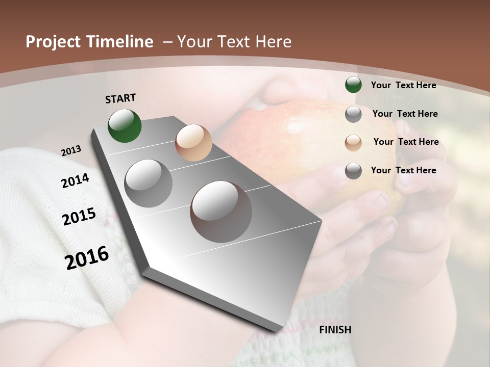 A Little Girl Holding An Apple In Her Hands PowerPoint Template