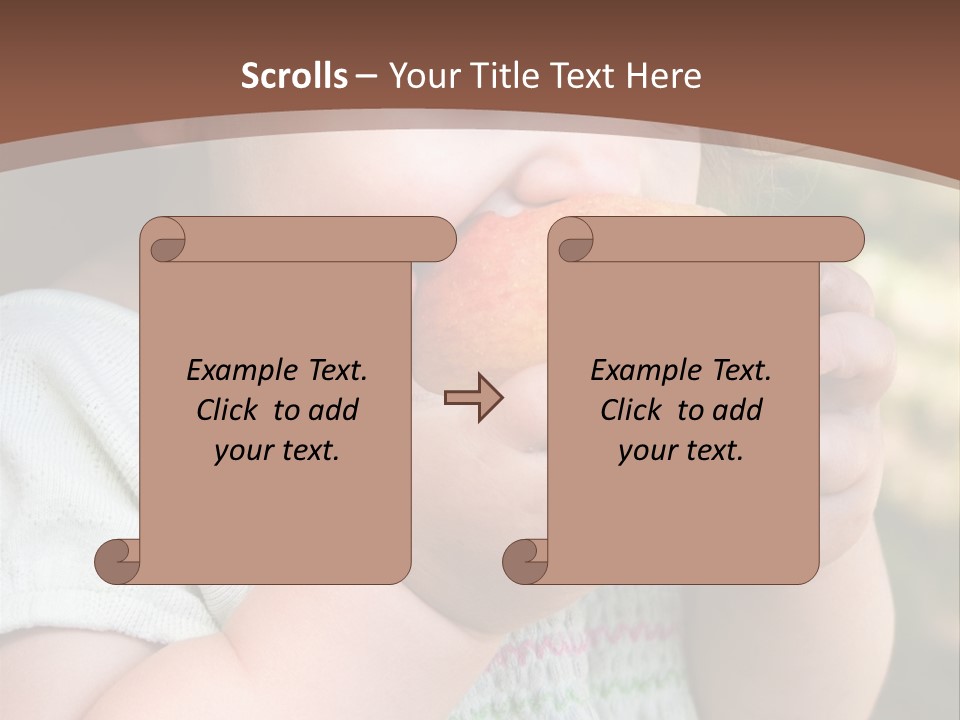 A Little Girl Holding An Apple In Her Hands PowerPoint Template