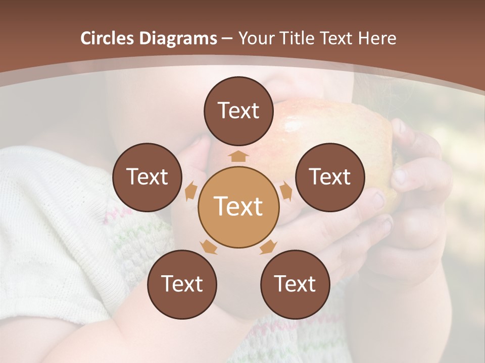 A Little Girl Holding An Apple In Her Hands PowerPoint Template