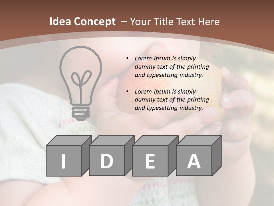 A Little Girl Holding An Apple In Her Hands PowerPoint Template