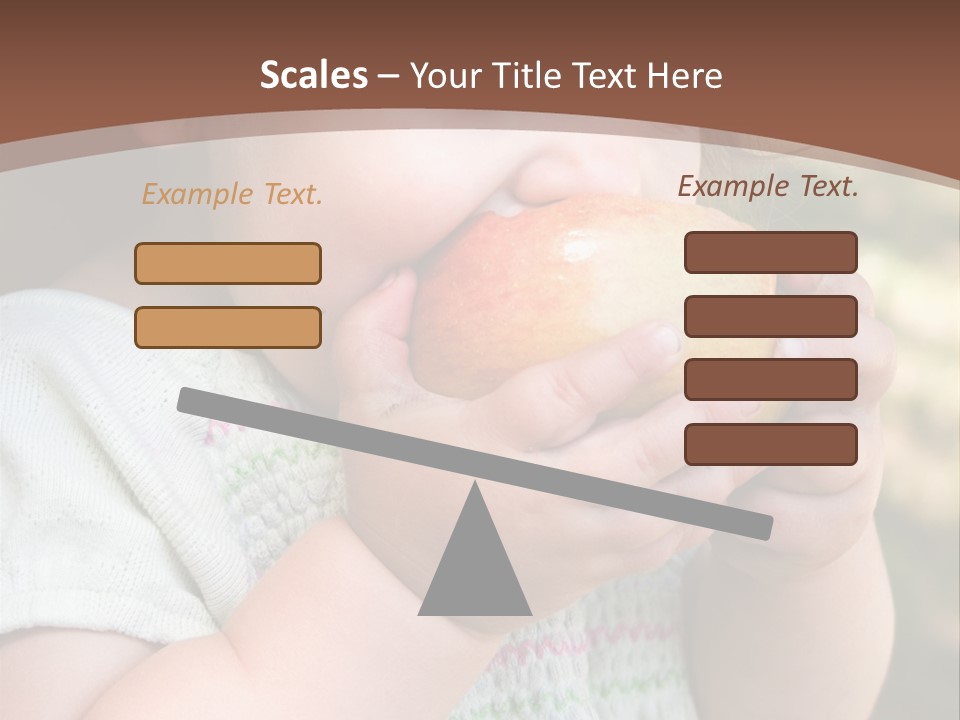 A Little Girl Holding An Apple In Her Hands PowerPoint Template