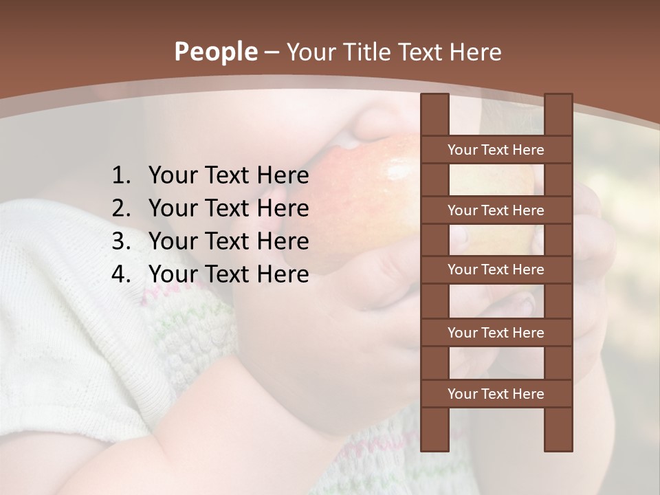 A Little Girl Holding An Apple In Her Hands PowerPoint Template