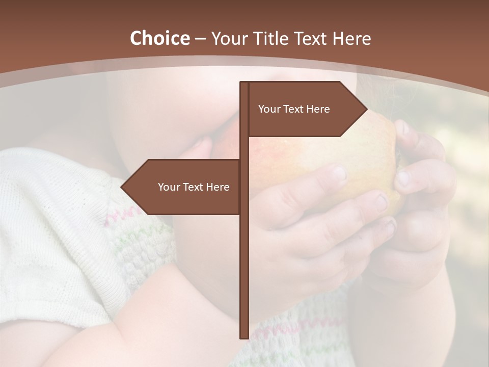 A Little Girl Holding An Apple In Her Hands PowerPoint Template