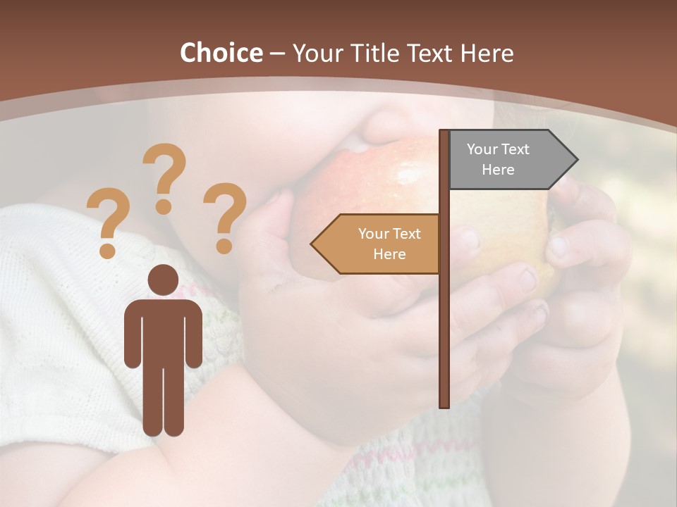 A Little Girl Holding An Apple In Her Hands PowerPoint Template