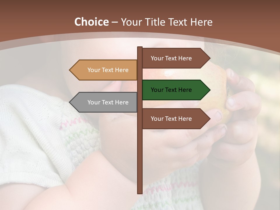 A Little Girl Holding An Apple In Her Hands PowerPoint Template