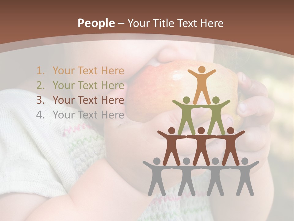 A Little Girl Holding An Apple In Her Hands PowerPoint Template