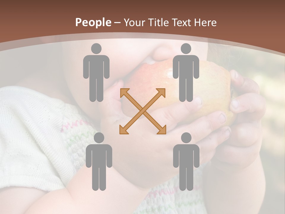 A Little Girl Holding An Apple In Her Hands PowerPoint Template