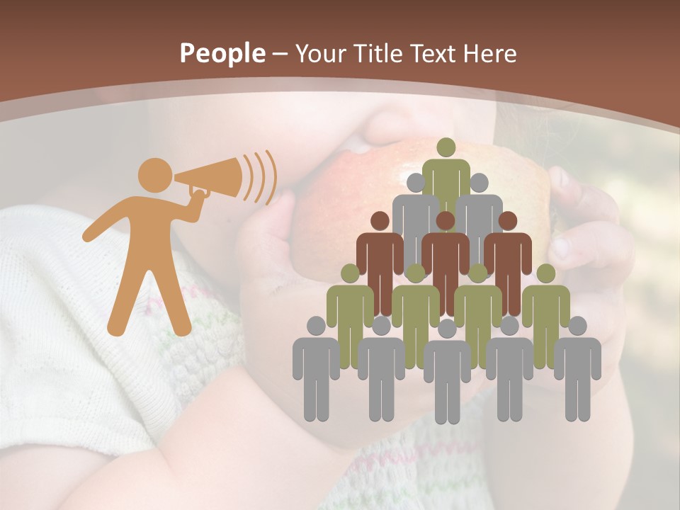 A Little Girl Holding An Apple In Her Hands PowerPoint Template