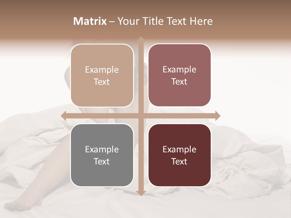 A Woman Sitting On A Bed Talking On A Cell Phone PowerPoint Template