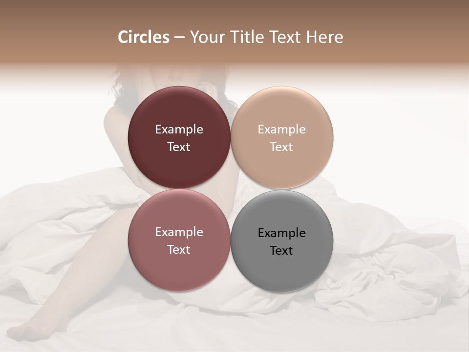 A Woman Sitting On A Bed Talking On A Cell Phone PowerPoint Template