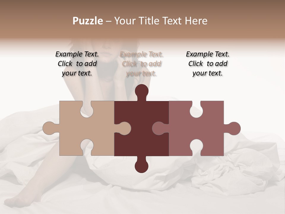 A Woman Sitting On A Bed Talking On A Cell Phone PowerPoint Template