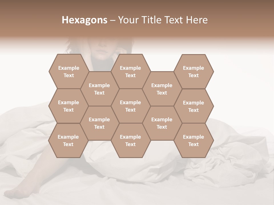 A Woman Sitting On A Bed Talking On A Cell Phone PowerPoint Template