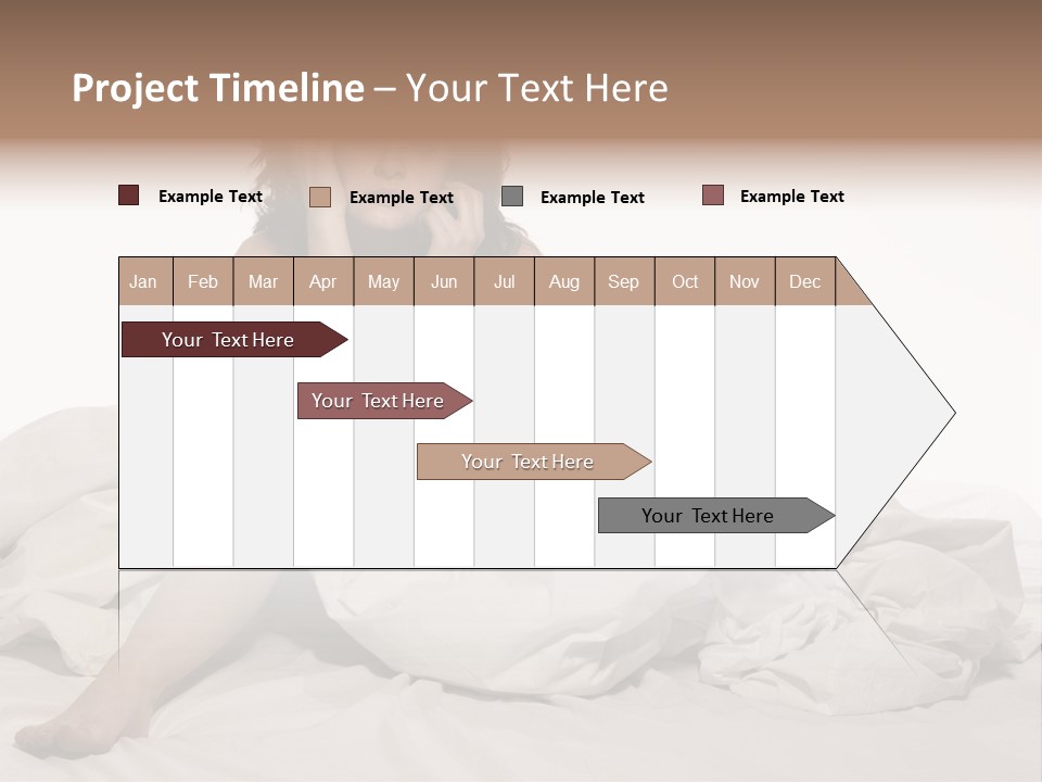 A Woman Sitting On A Bed Talking On A Cell Phone PowerPoint Template