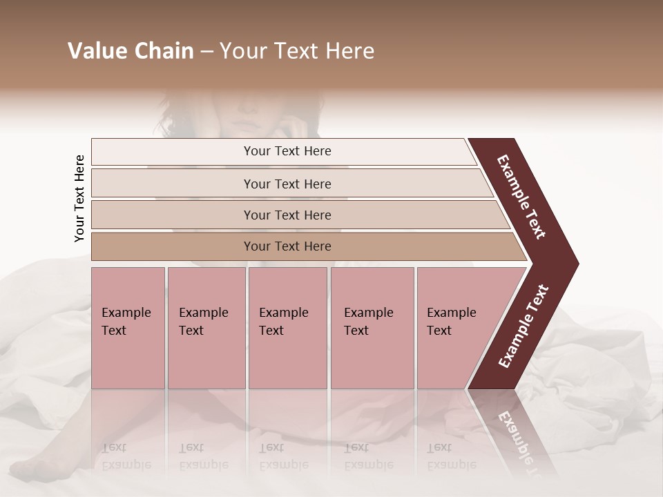 A Woman Sitting On A Bed Talking On A Cell Phone PowerPoint Template