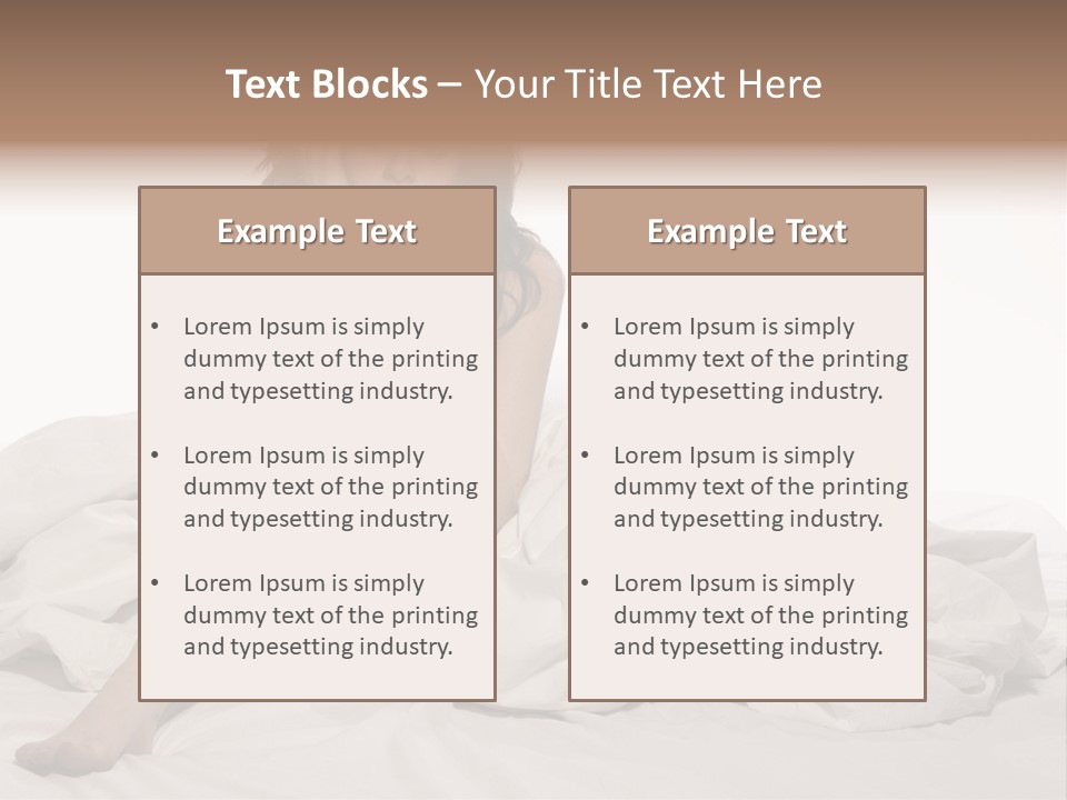 A Woman Sitting On A Bed Talking On A Cell Phone PowerPoint Template