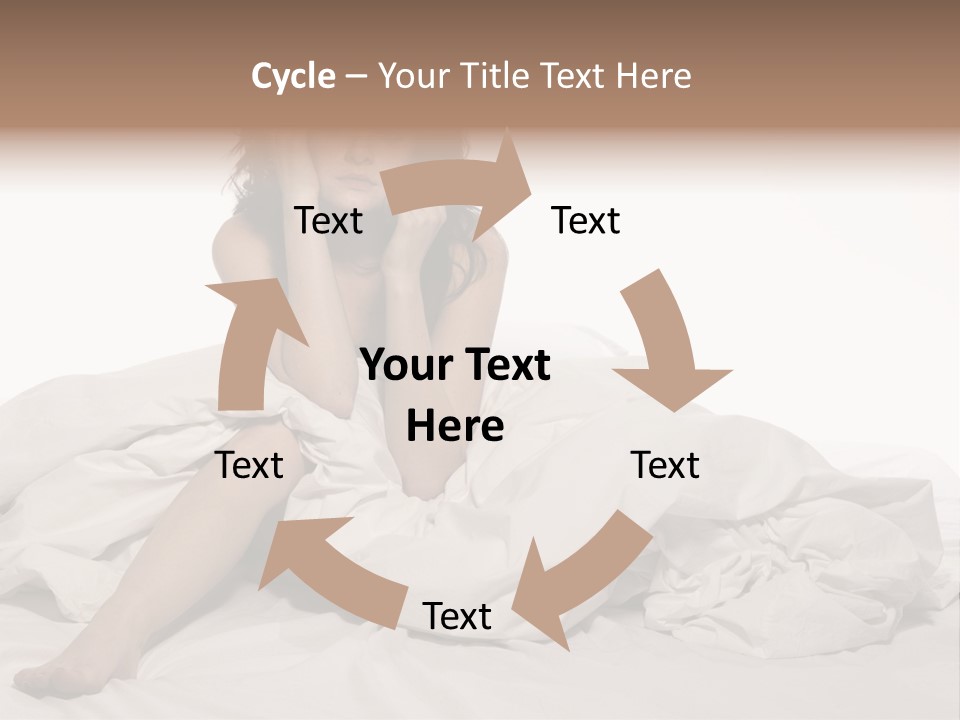 A Woman Sitting On A Bed Talking On A Cell Phone PowerPoint Template