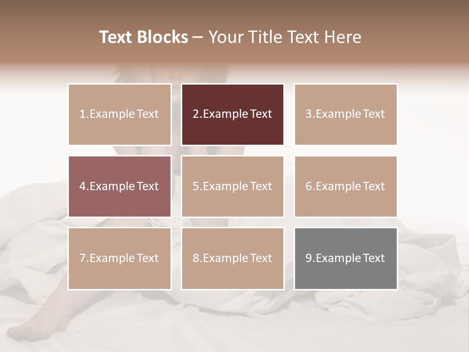 A Woman Sitting On A Bed Talking On A Cell Phone PowerPoint Template