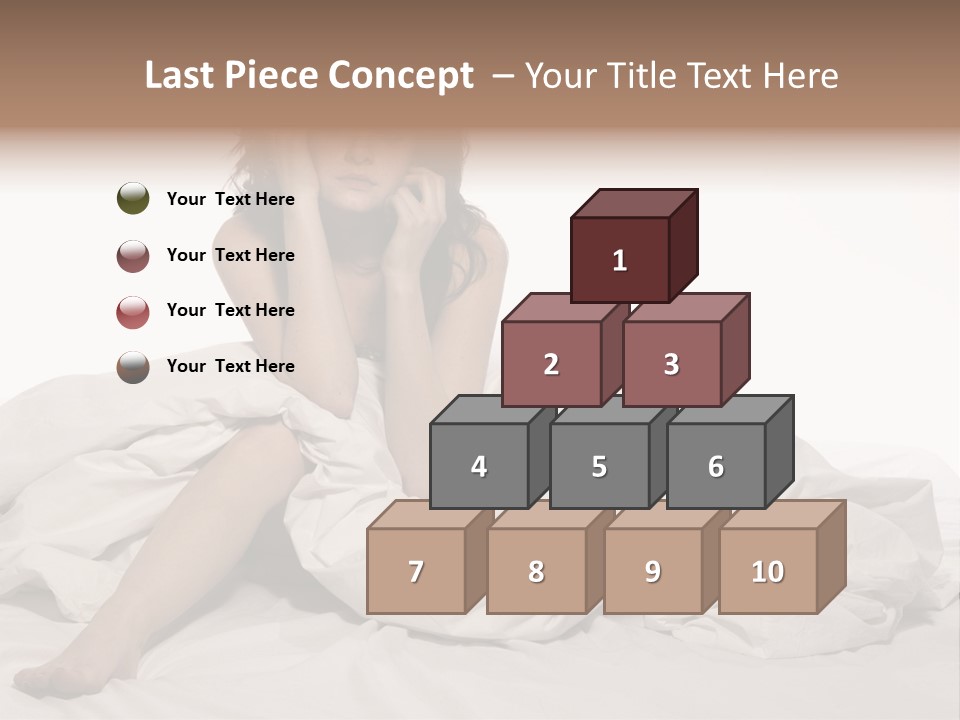 A Woman Sitting On A Bed Talking On A Cell Phone PowerPoint Template