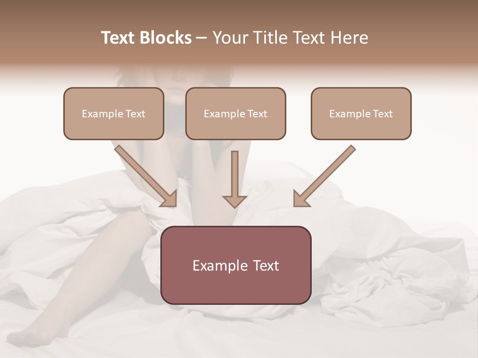 A Woman Sitting On A Bed Talking On A Cell Phone PowerPoint Template