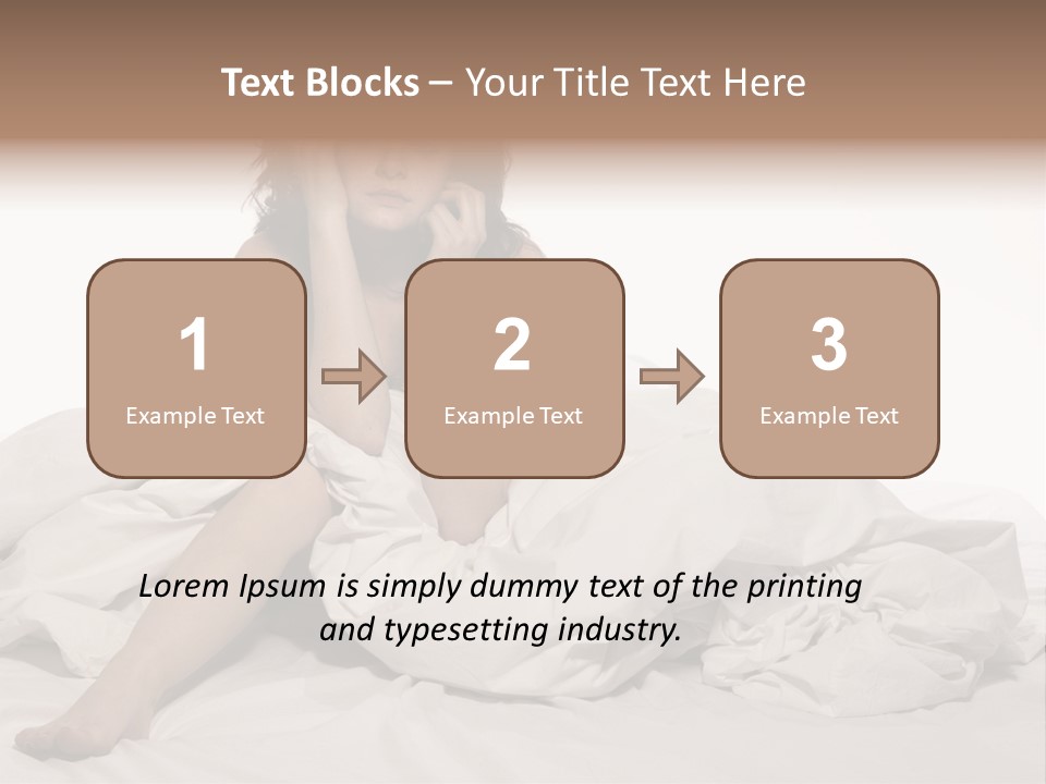 A Woman Sitting On A Bed Talking On A Cell Phone PowerPoint Template