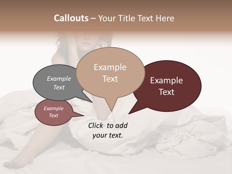 A Woman Sitting On A Bed Talking On A Cell Phone PowerPoint Template