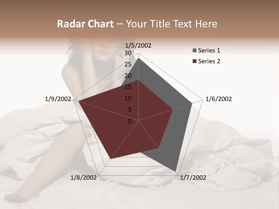 A Woman Sitting On A Bed Talking On A Cell Phone PowerPoint Template