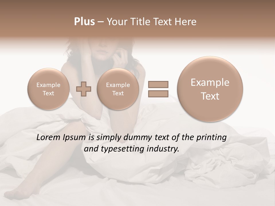 A Woman Sitting On A Bed Talking On A Cell Phone PowerPoint Template