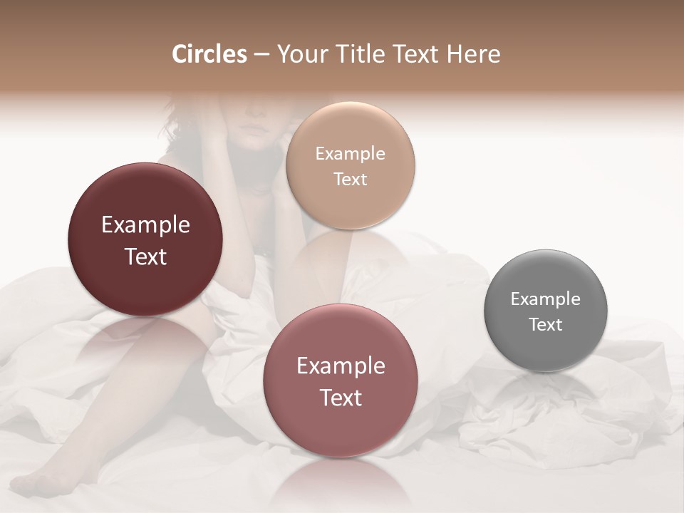 A Woman Sitting On A Bed Talking On A Cell Phone PowerPoint Template