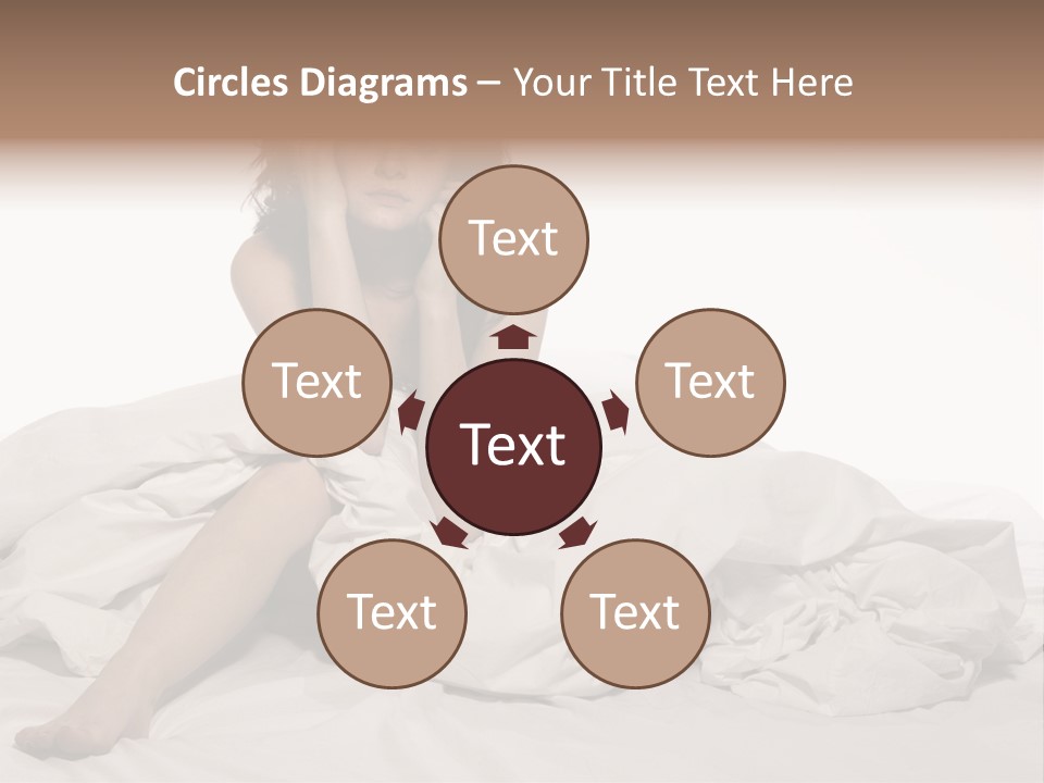 A Woman Sitting On A Bed Talking On A Cell Phone PowerPoint Template