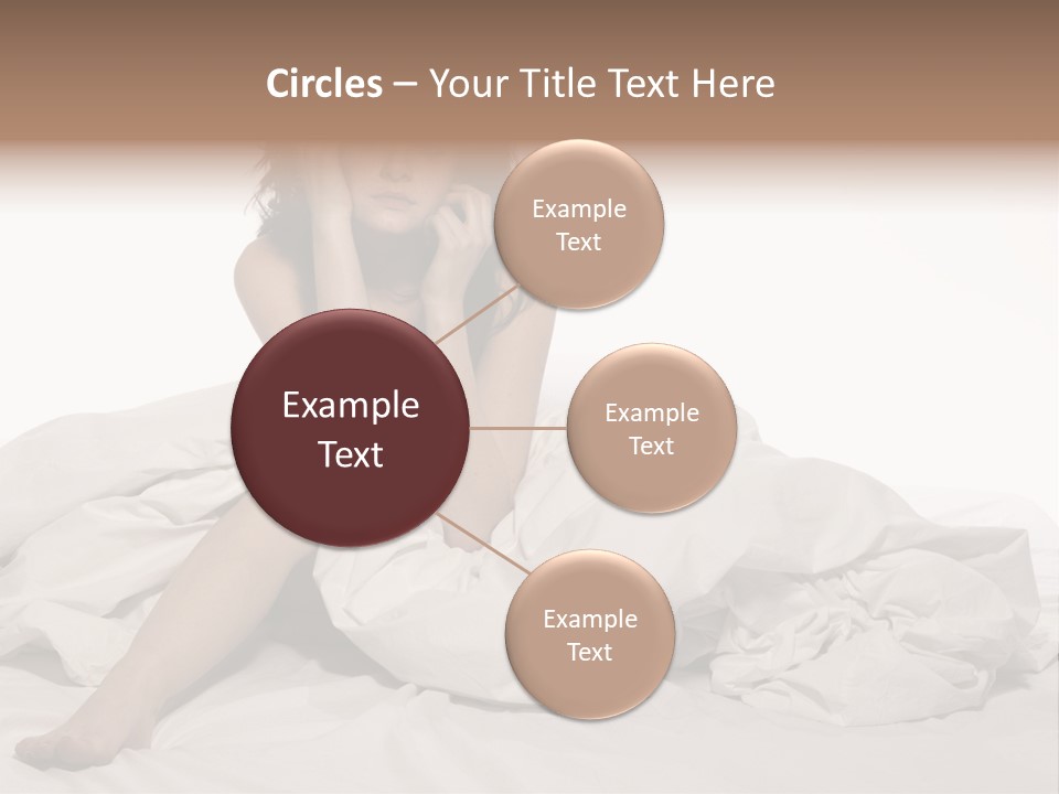 A Woman Sitting On A Bed Talking On A Cell Phone PowerPoint Template