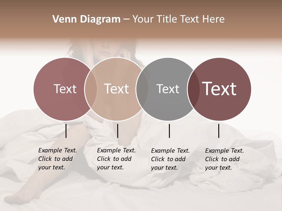 A Woman Sitting On A Bed Talking On A Cell Phone PowerPoint Template