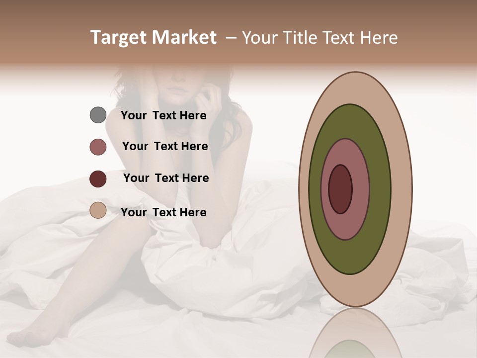 A Woman Sitting On A Bed Talking On A Cell Phone PowerPoint Template