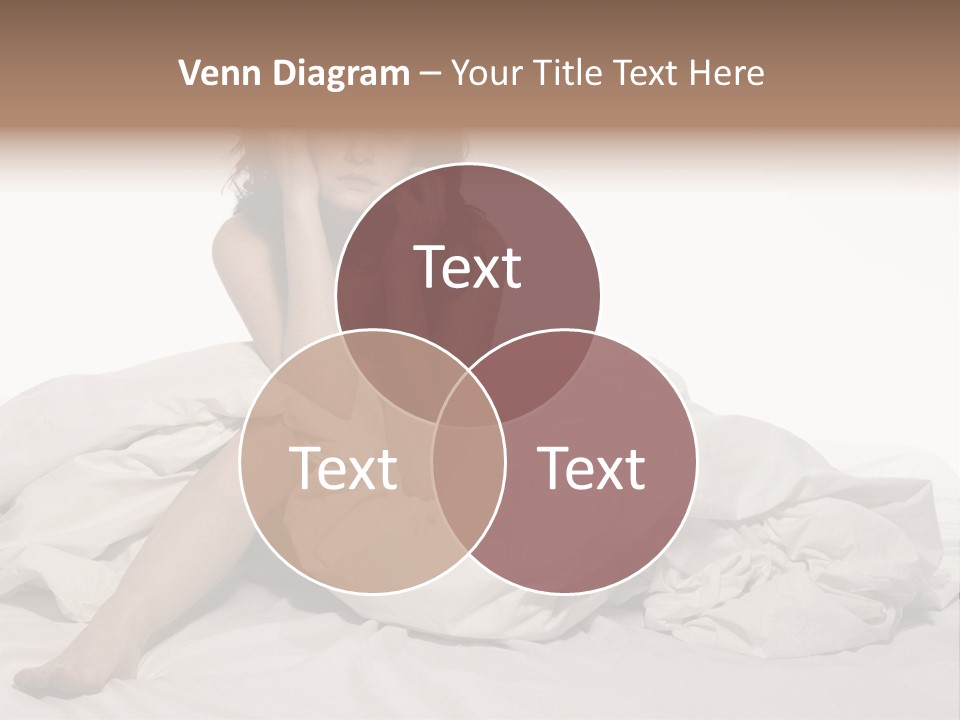 A Woman Sitting On A Bed Talking On A Cell Phone PowerPoint Template