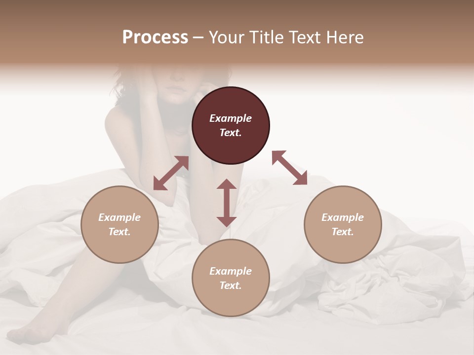 A Woman Sitting On A Bed Talking On A Cell Phone PowerPoint Template