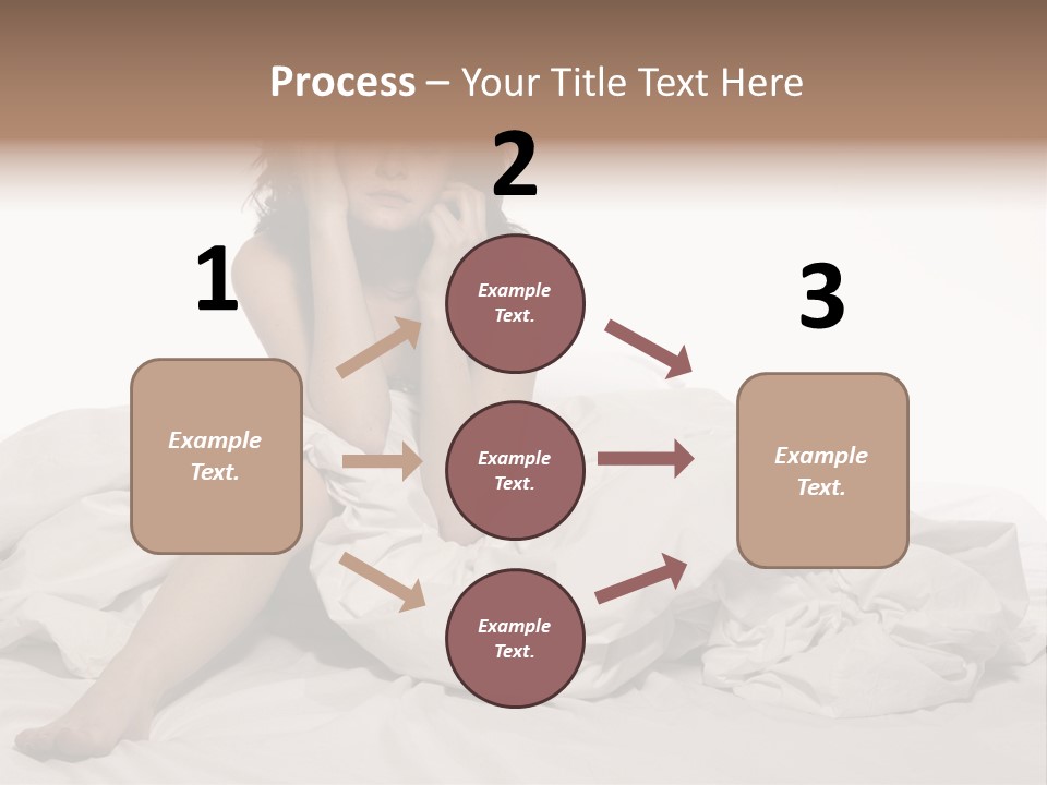 A Woman Sitting On A Bed Talking On A Cell Phone PowerPoint Template