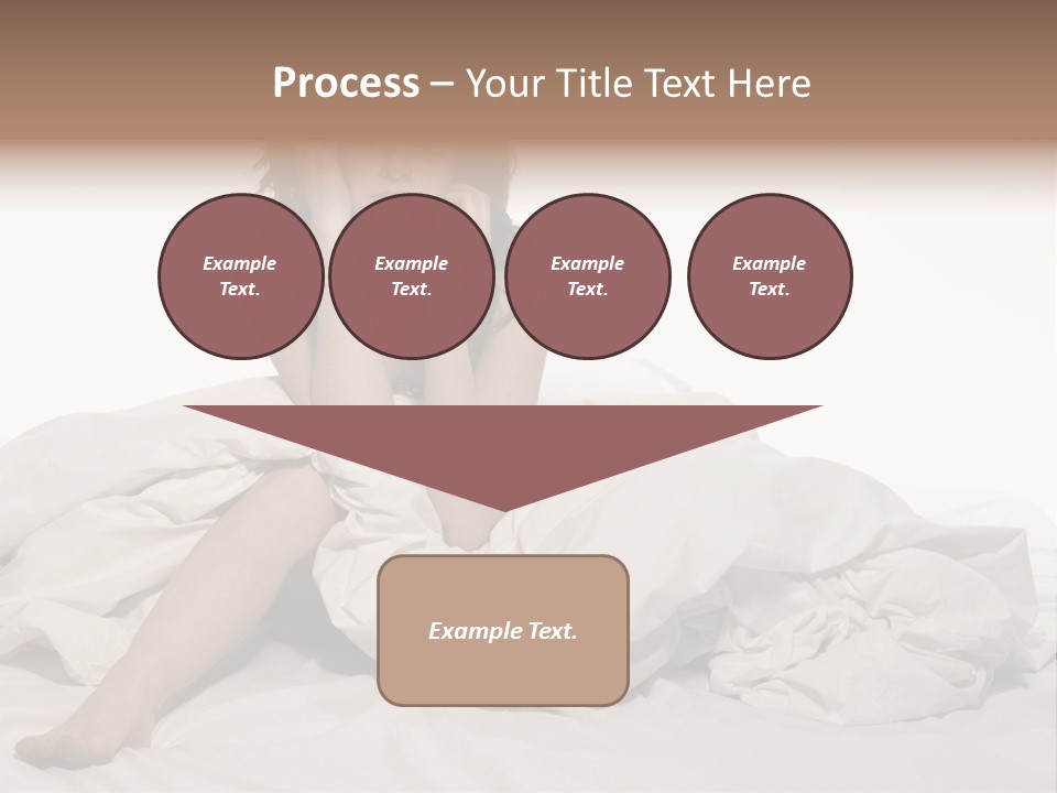 A Woman Sitting On A Bed Talking On A Cell Phone PowerPoint Template