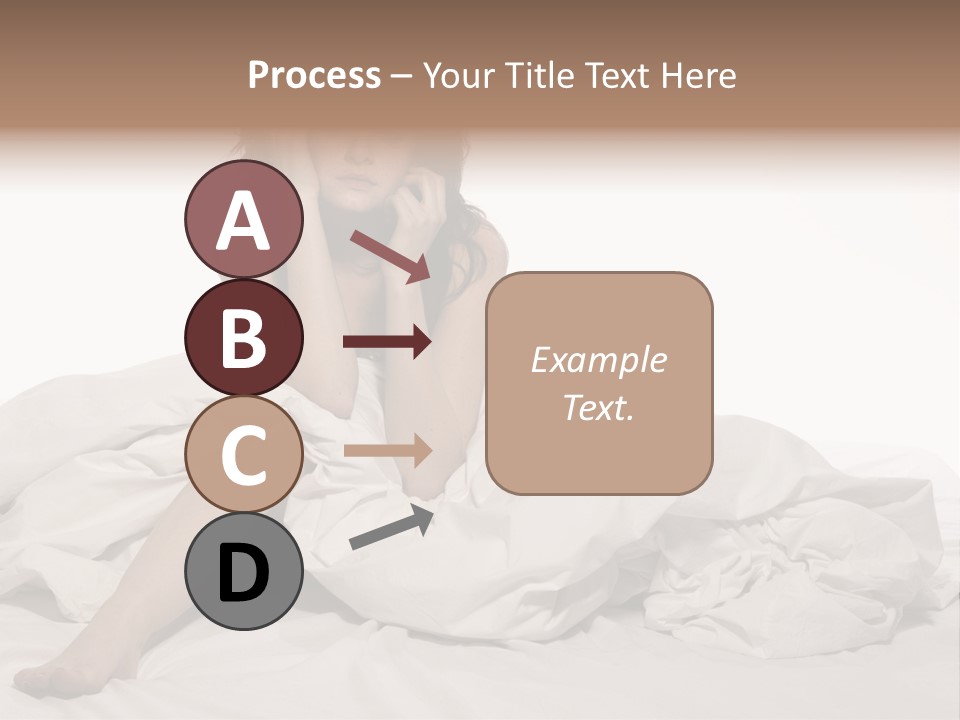 A Woman Sitting On A Bed Talking On A Cell Phone PowerPoint Template