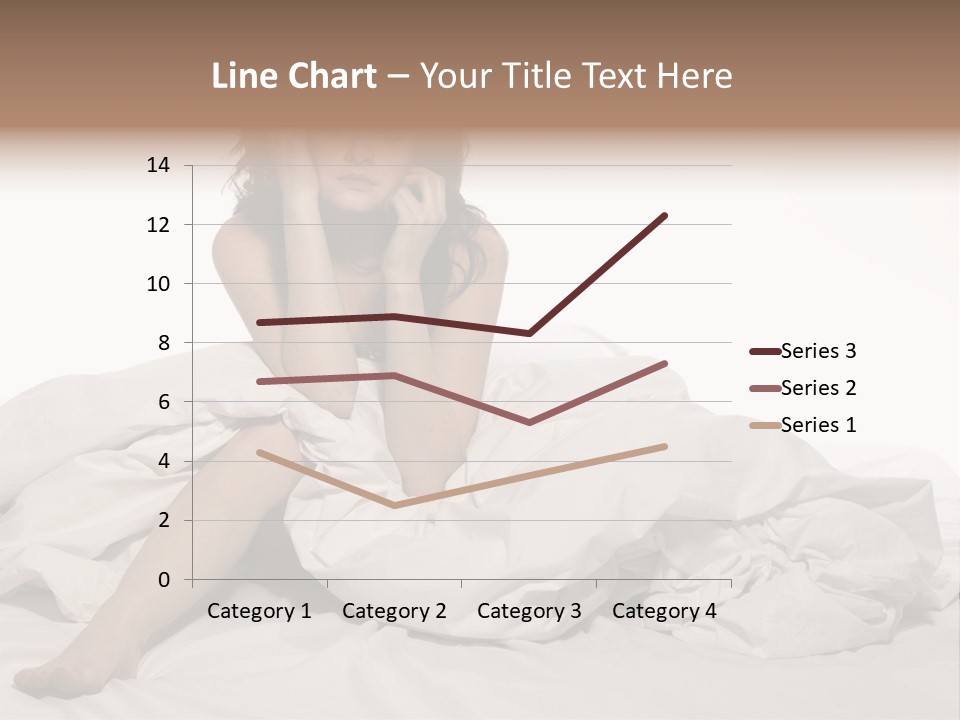 A Woman Sitting On A Bed Talking On A Cell Phone PowerPoint Template