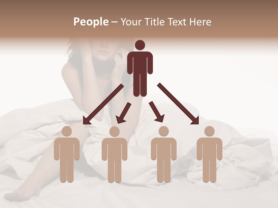 A Woman Sitting On A Bed Talking On A Cell Phone PowerPoint Template