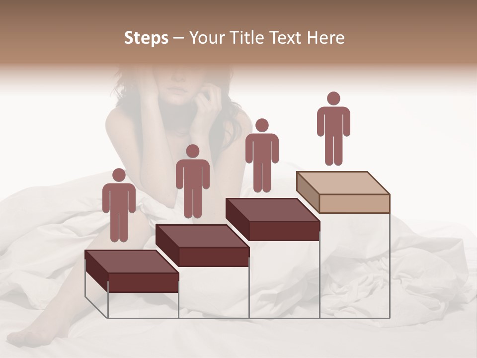 A Woman Sitting On A Bed Talking On A Cell Phone PowerPoint Template