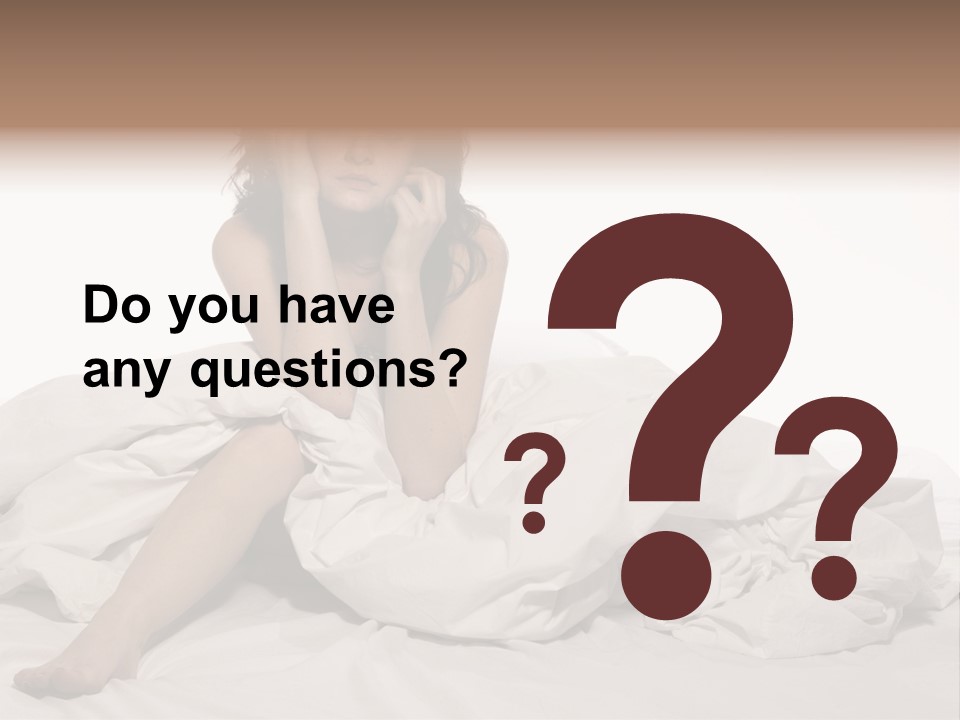 A Woman Sitting On A Bed Talking On A Cell Phone PowerPoint Template