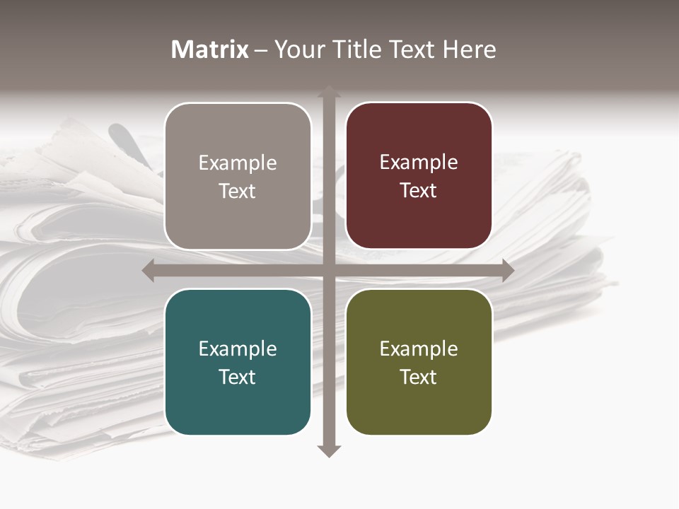A Stack Of Newspapers With Glasses On Top Of It PowerPoint Template