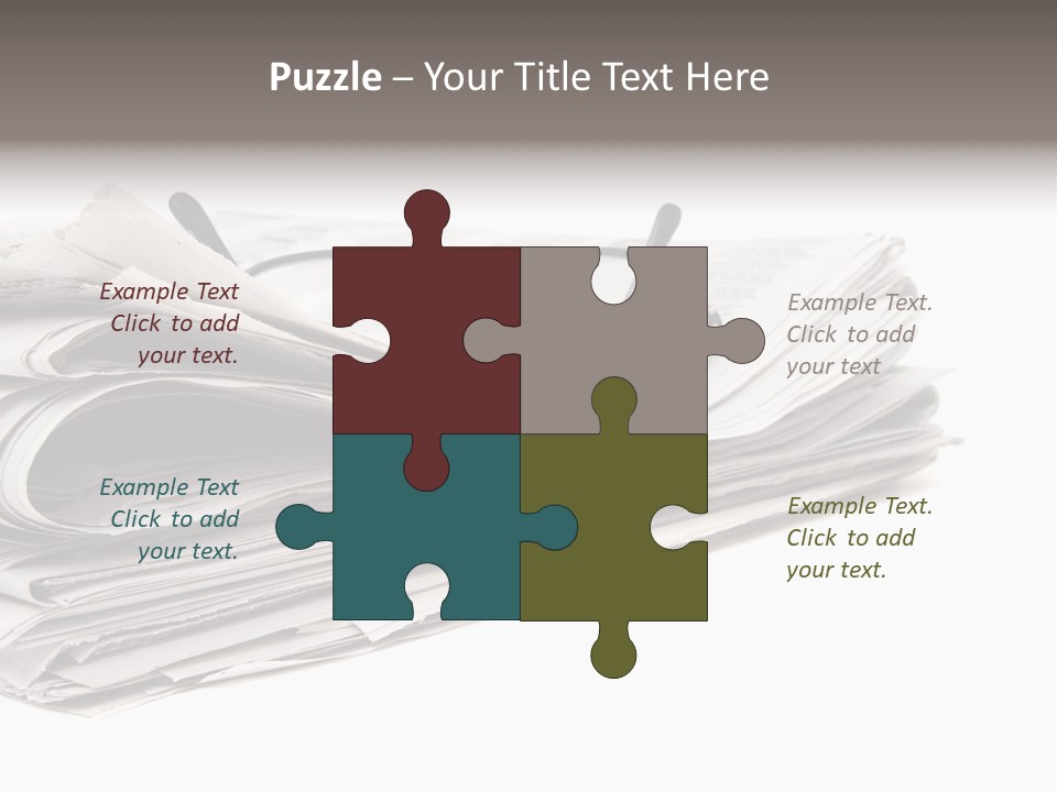 A Stack Of Newspapers With Glasses On Top Of It PowerPoint Template