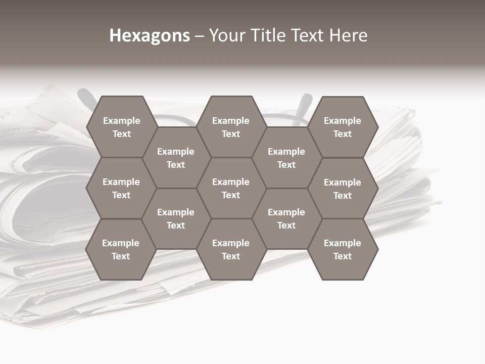 A Stack Of Newspapers With Glasses On Top Of It PowerPoint Template
