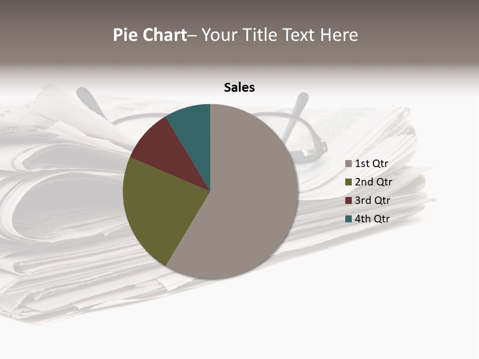 A Stack Of Newspapers With Glasses On Top Of It PowerPoint Template