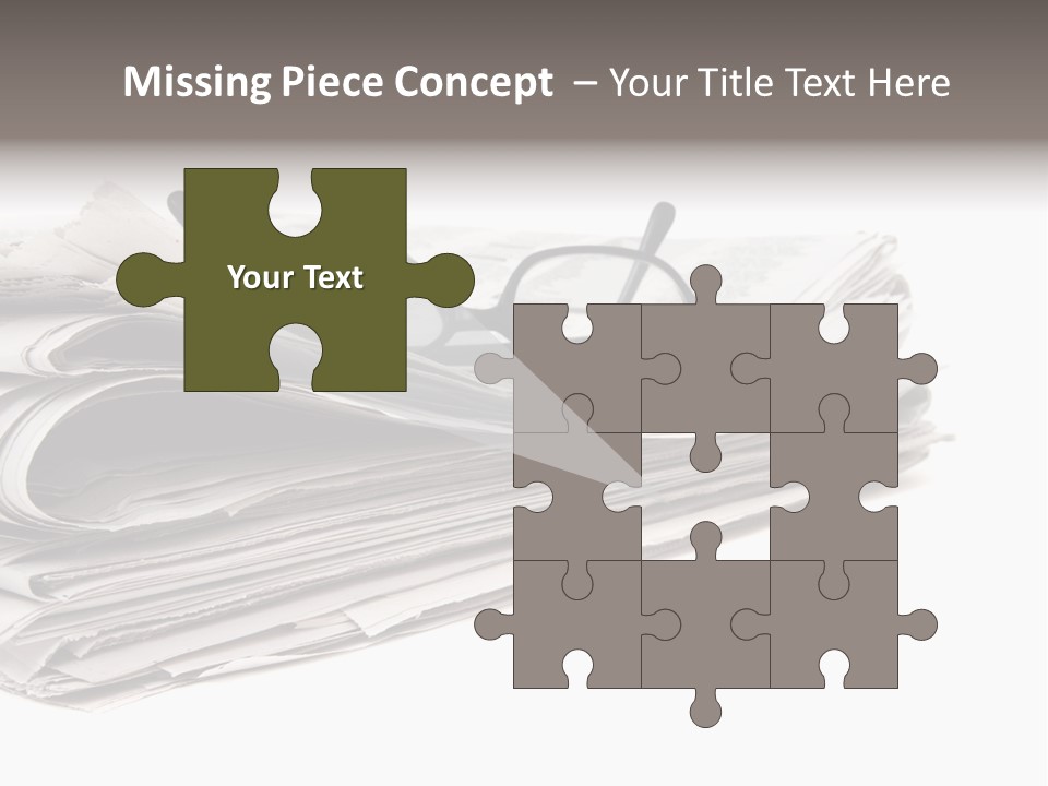 A Stack Of Newspapers With Glasses On Top Of It PowerPoint Template